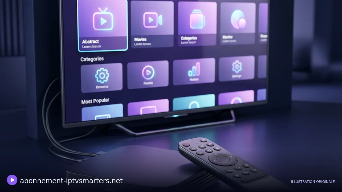 Boîtier Android TV relié à un téléviseur
