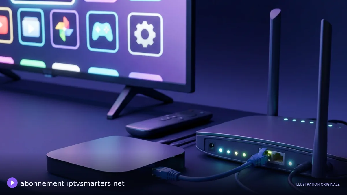 Boîtier multimédia et télécommande présentés de près