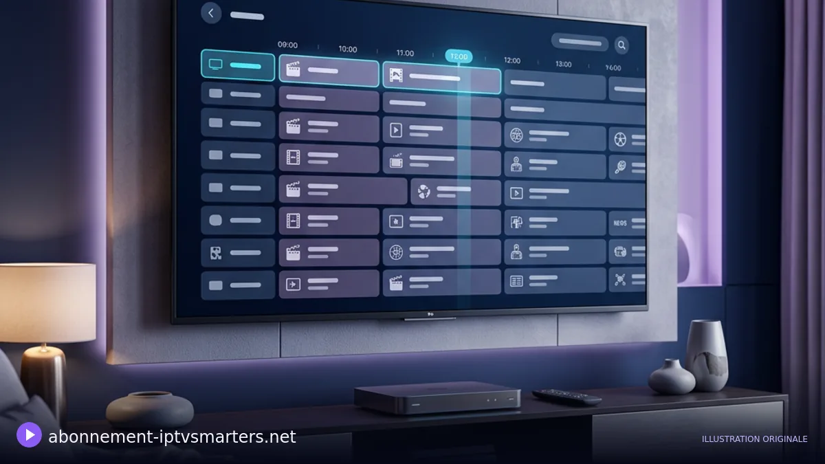 Grille de programmes télévisés représentée sous forme graphique